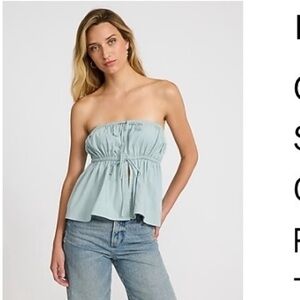 NWT Express Stretch Cotton Poplin Tie Front
Babydoll Tube Top Size Large